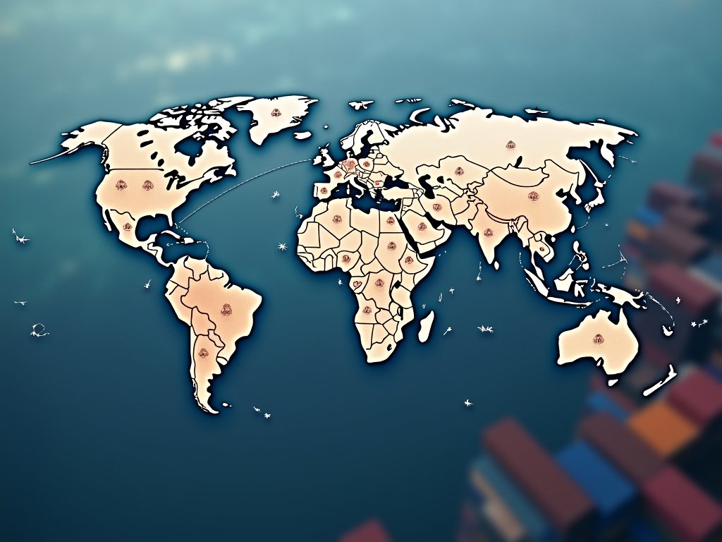 World map showing Aussie Bale Exports' global shipping reach